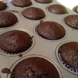 Baked chocolate cupcakes